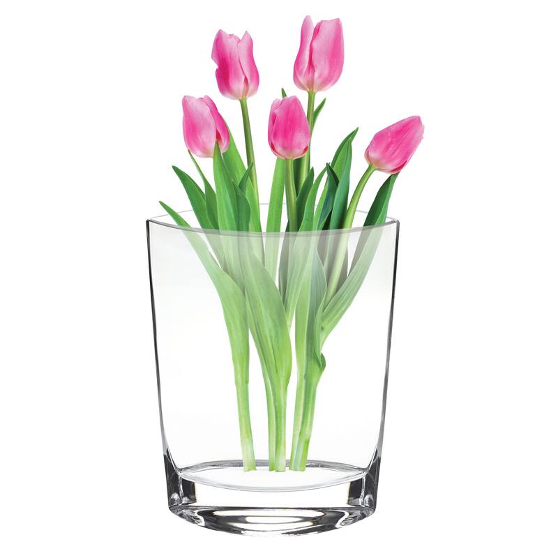 HomeRoots 11" Clear Bud Lead Free Crystal Table Vase