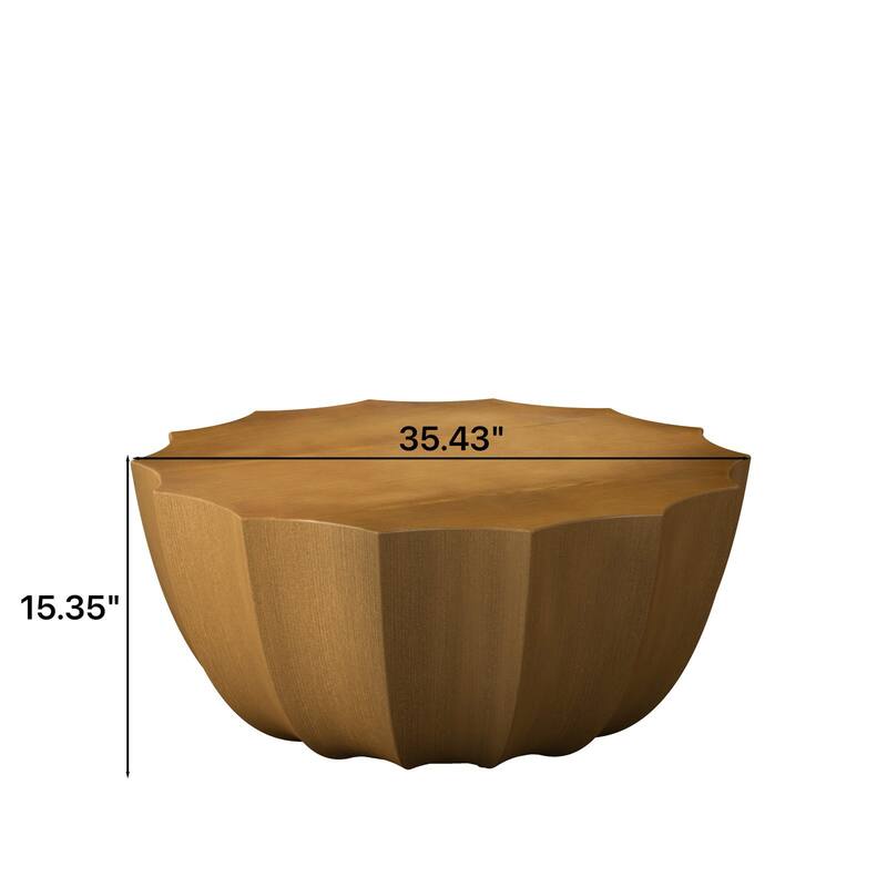 35.43" Modern Coffee Table, MgO Cement Coffee Table