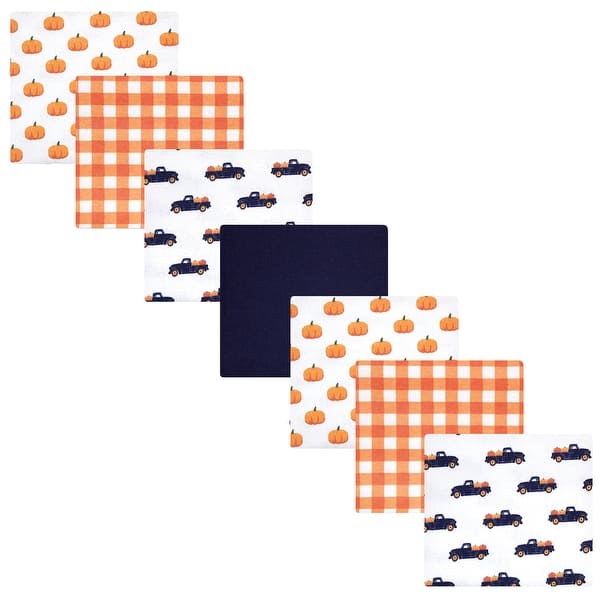 slide 1 of 1, Hudson Baby Infant Boy Cotton Flannel Receiving Blanket Bundle, Pumpkin Truck, One Size - Pumpkin Truck - One Size One Size - Pumpkin Truck