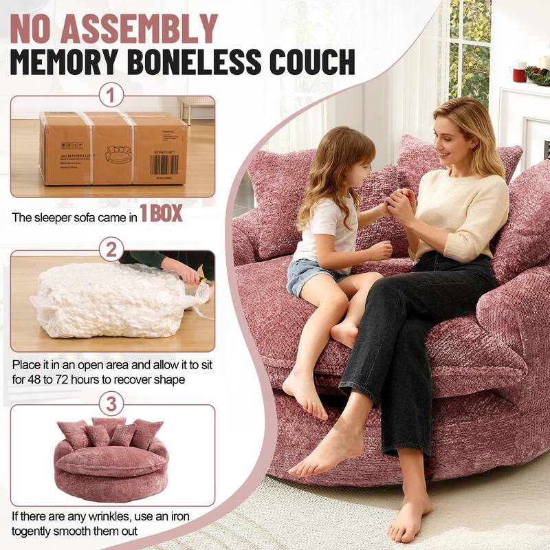 Rossetta Oversized Round Polyester Foam Chair with Pillows