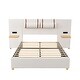 preview thumbnail 4 of 20, Storage Full Size Platform Bed with 2 Outlets, 2 Bedside Pillows and Shelves