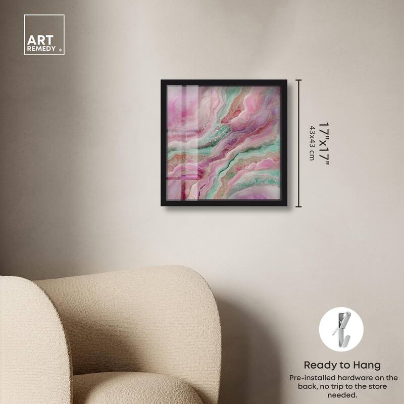 Pink and Mint Crystal IV Shadowbox by Art Remedy