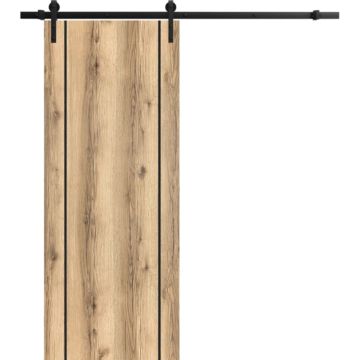 SartoDoors Planum 0017 | Bedroom Door Barn Door | Solid Wood | Hardware Set | 18x80, Oak Bathroom Door Pantry Door Closet Door