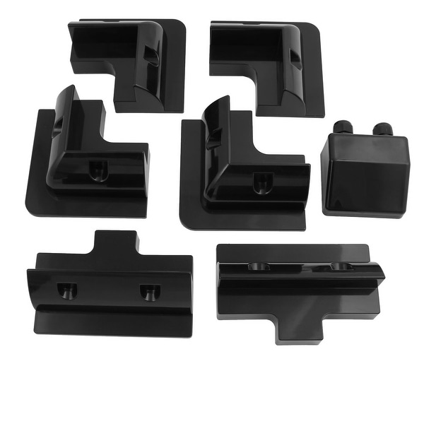 7 in 1 Black Solar Panel Kit Corner Mount Bracket For Cable Block Boat Motorhome