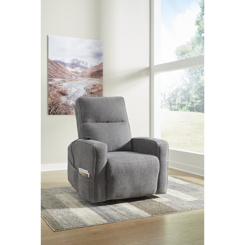 Signature Design by Ashley Starganza Power Lift Recliner - Gray