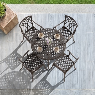 NUU GARDEN 5-piece Antique Bronze Cast Aluminum Patio Dining Set