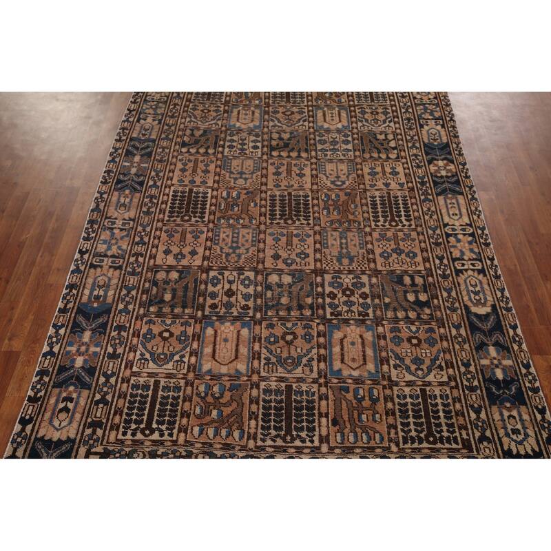 Garden Design Bakhtiari Persian Antique Area Rug Handmade Wool Carpet - 6'8" x 9'10"