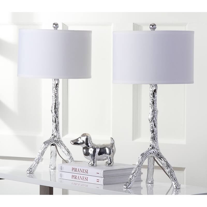 SAFAVIEH Lighting Editha 28-inch Silver Branch Table Lamp (Set of 2) - 14"x14"x29" - 14Wx14Dx29H