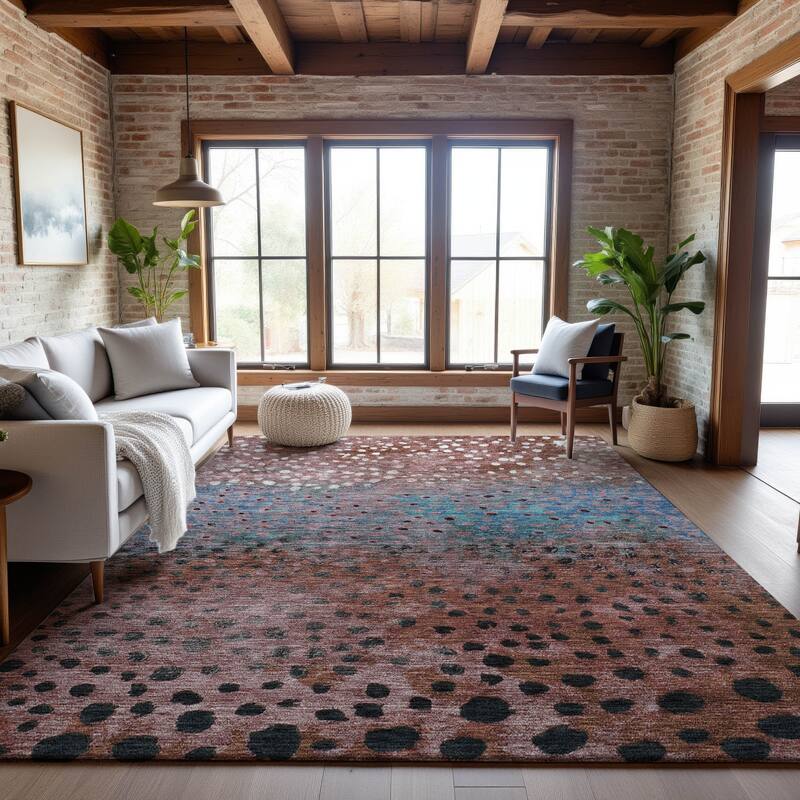 Premium Washable Super Soft Contemporary Ombre Mayfield Rug - Paprika - 2'6" x 3'10"