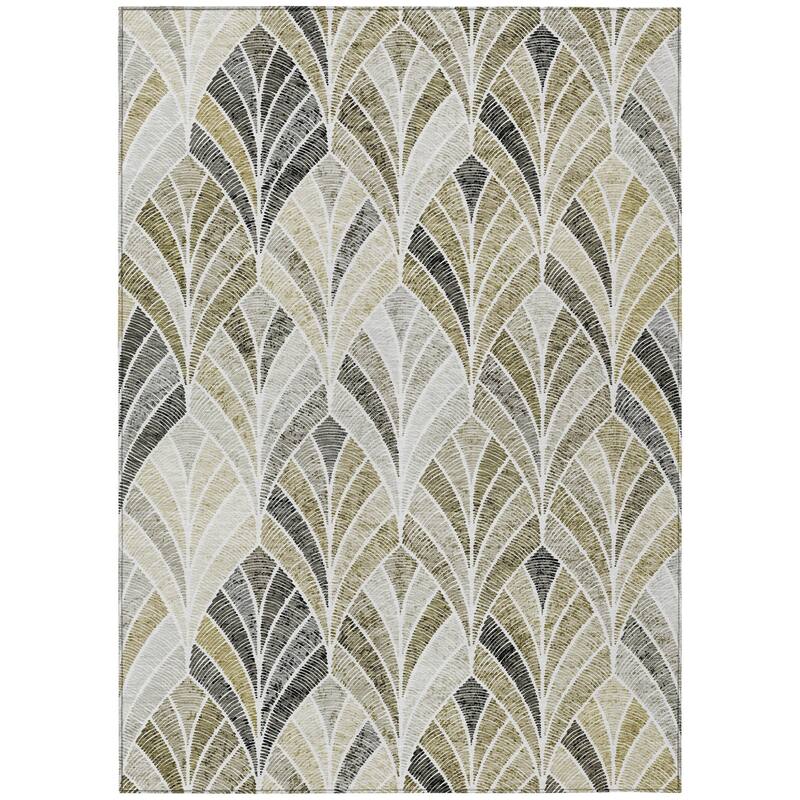HomeRoots Geometric Transitional Rectangle Outdoor Rug