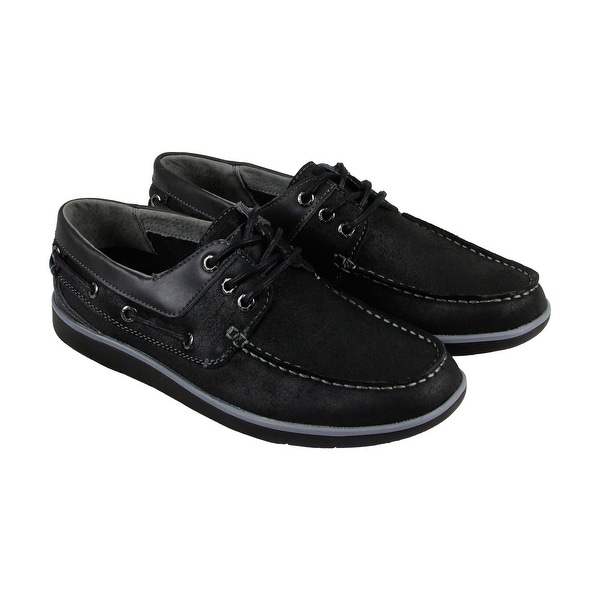 Shop GBX Ellum Mens Black Suede Casual Dress Lace Up Boat Shoes - Free Shipping On Orders Over ...
