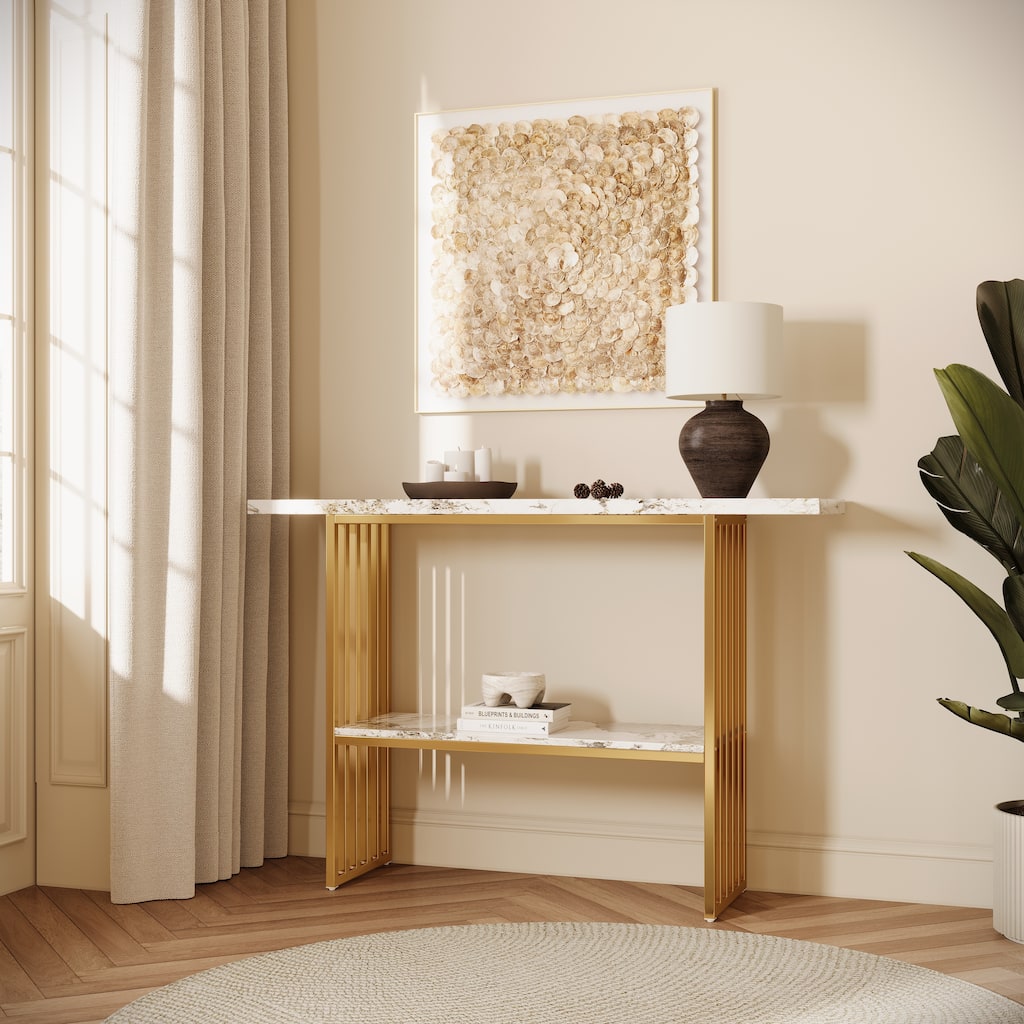 Chic Console Table Sofa Table with Open Shelf, Hallway Table Entryway Table Side Table for Living Room