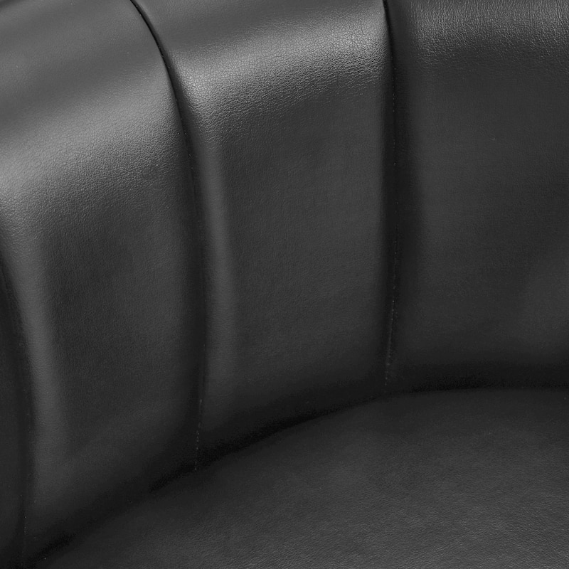 Modern 26.in Counter Height Stool Low Back Upholstered/PU Leather Barrel Bar Stool with Metal Frame