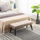 preview thumbnail 22 of 33, Kipp Velvet Upholstered Button Tufted Bench Ottoman Taupe