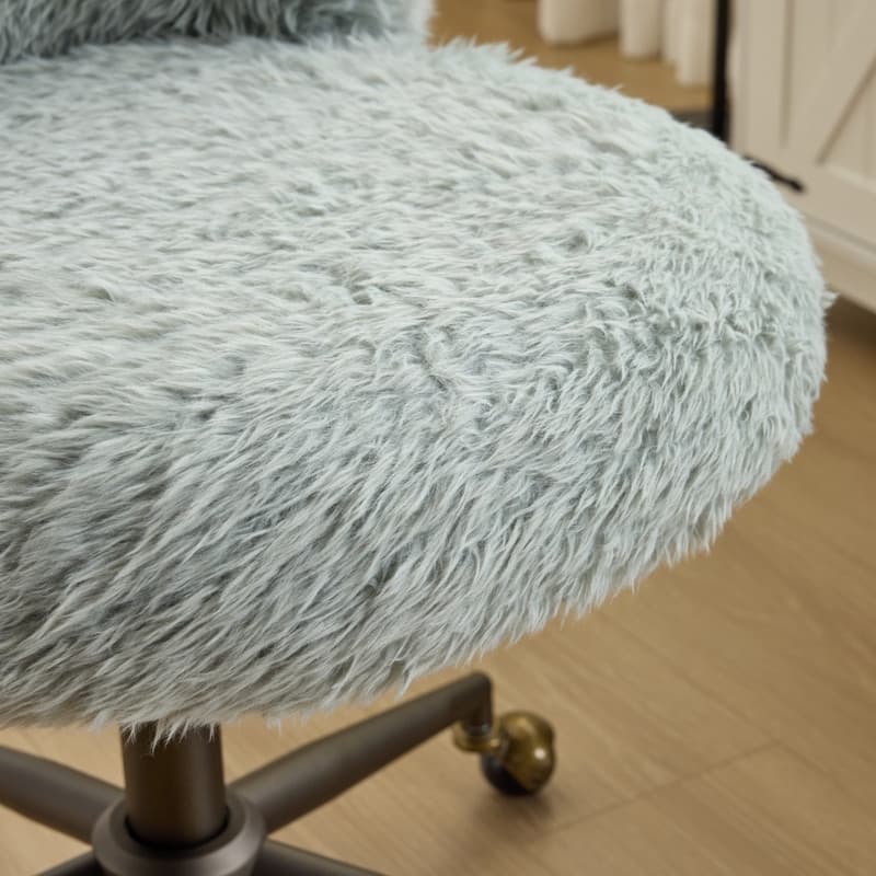 Plush Velvet Swivel Chair Antique Bronze Base With Wheels