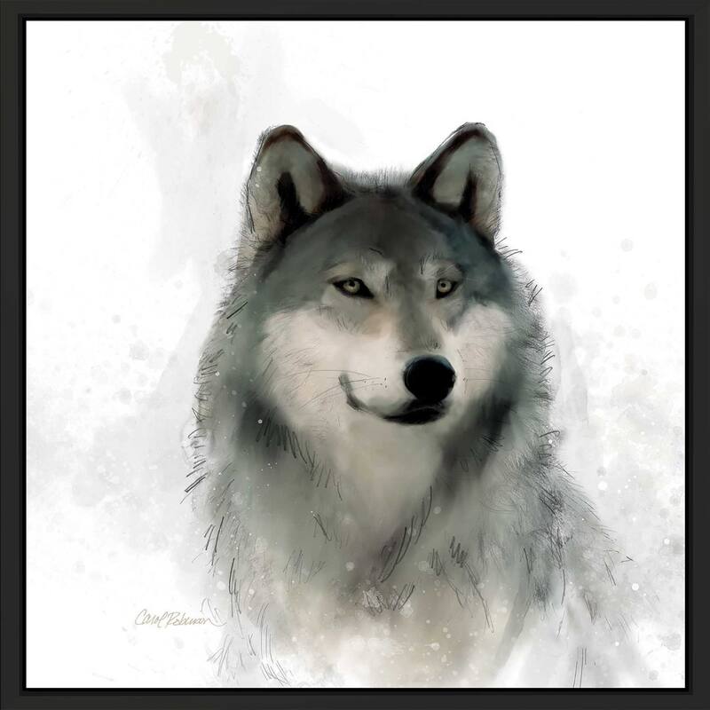 "Rainsoft Wolf" by Carol Robinson Print on Floating Canvas