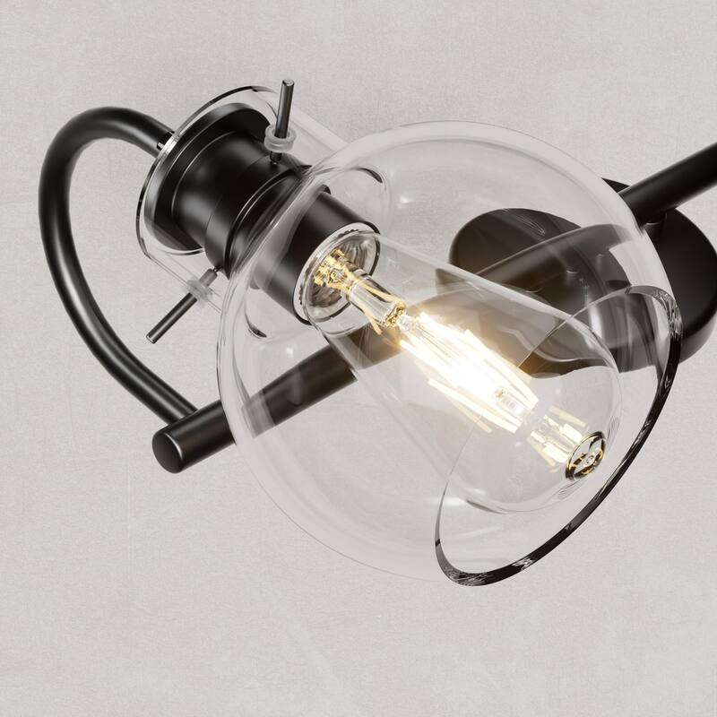 Modern 2/3/4 Bathroom Vanity Lights Clear Globe Glass Shade
