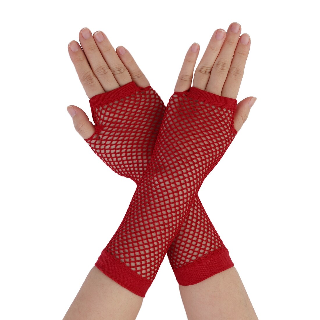 Shop Women Elbow Length Fingerless Fishnet Gloves 2 Pairs Red On Sale Overstock 25715134