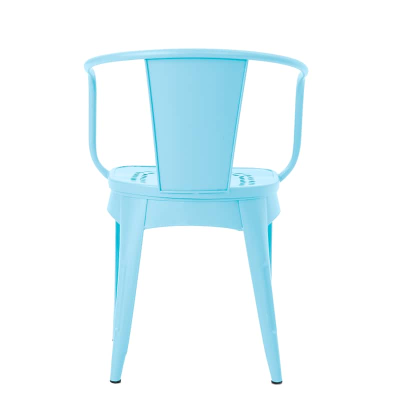 Roomfitters 3-Piece Outdoor Bistro Set Metal Patio Dining Furniture with Round Table and 2 Chairs, Light Blue