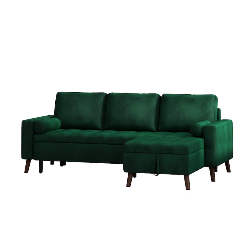 Reversible Pull out Sleeper Sectional Storage Sofa Bed