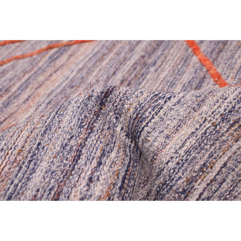 ECARPETGALLERY Flat-Weave Marrakech Indigo Wool Kilim - 5'4 x 7'9