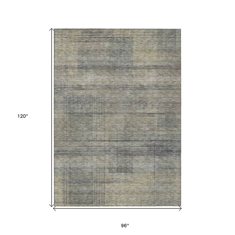 HomeRoots Striped Transitional Rectangle Outdoor Rug