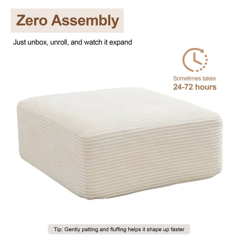 Modular Sectional Ottoman Corduroy Rectangle Footstool