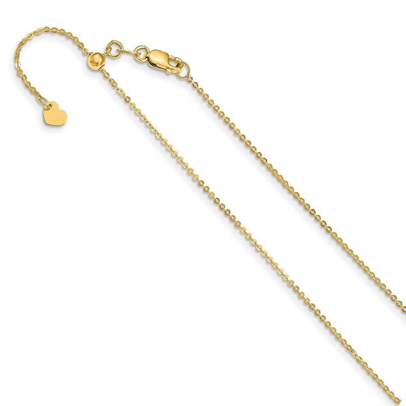 Curata Italian 14k Yellow Gold Adjustable Round Mariner Anchor Chain Necklace Options: 22