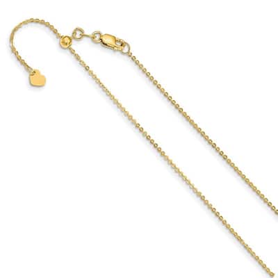 Curata Italian 14k Yellow Gold Adjustable Round Mariner Anchor Chain Necklace Options: 22