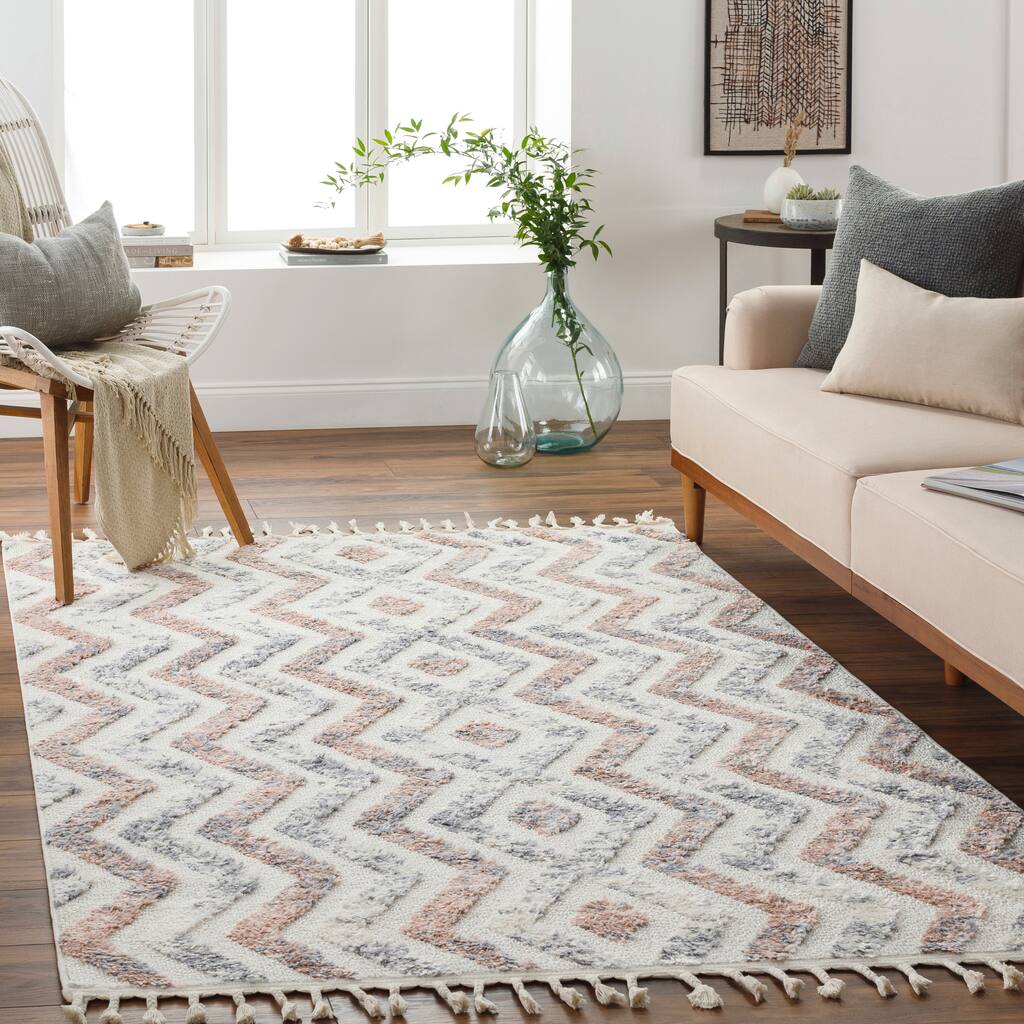 Livabliss Loopy Boho Chevron Area Rug
