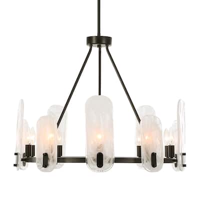 Uttermost Ellipse 10 Light Dark Bronze Chandelier - 28"W x 22.5"H x 28"D