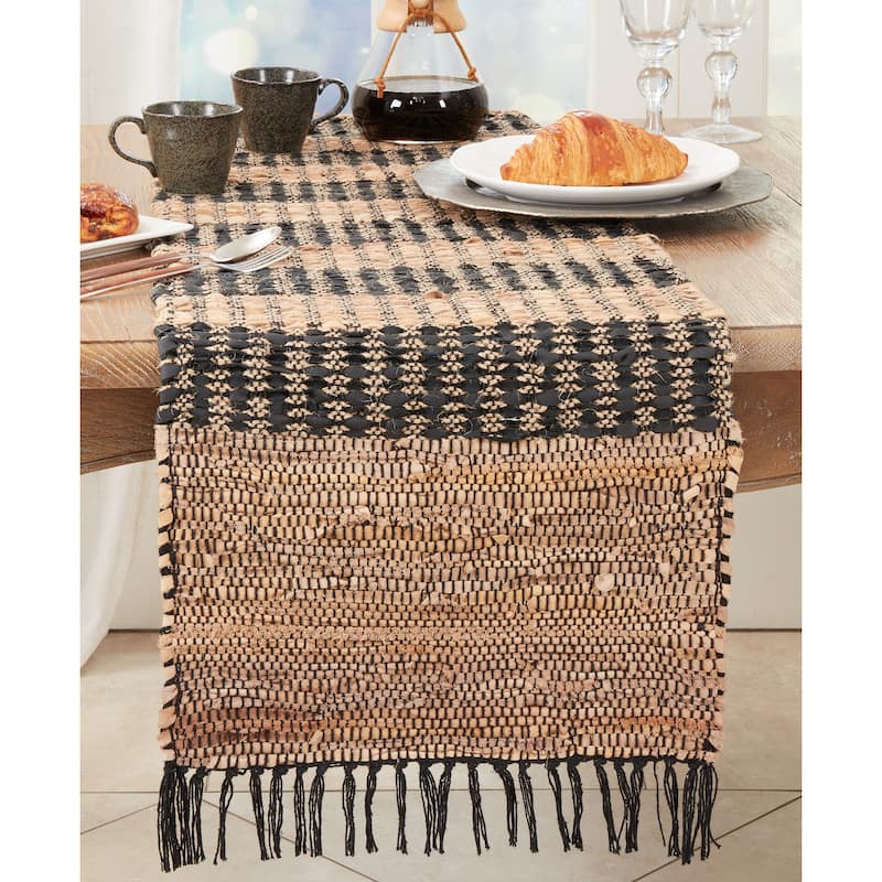 Rustic Charm Striped Chindi Table Runner - 16"x72"