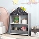 preview thumbnail 1 of 19, Playhouse Kids Bookshelf with Chalkboard and Whiteboard for 3-6 Years-Gray Gray