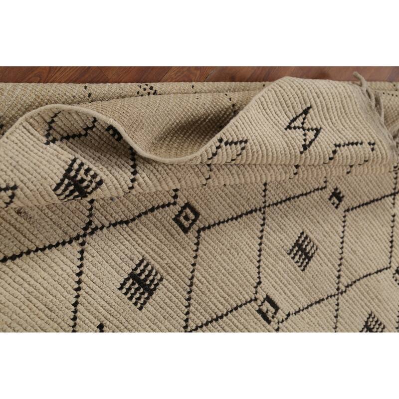 Trellis Geometric Moroccan Area Rug Handmade Wool Carpet - 5'1"x 8'7"