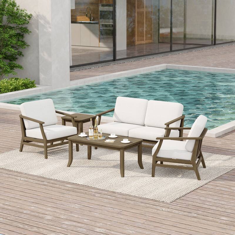 Outdoor Conversation Set Patio Chair, Loveseat with Tables