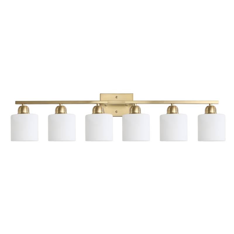 6-Light Brushed Nickel Vanity Light(No Bulbs Included) - Gold