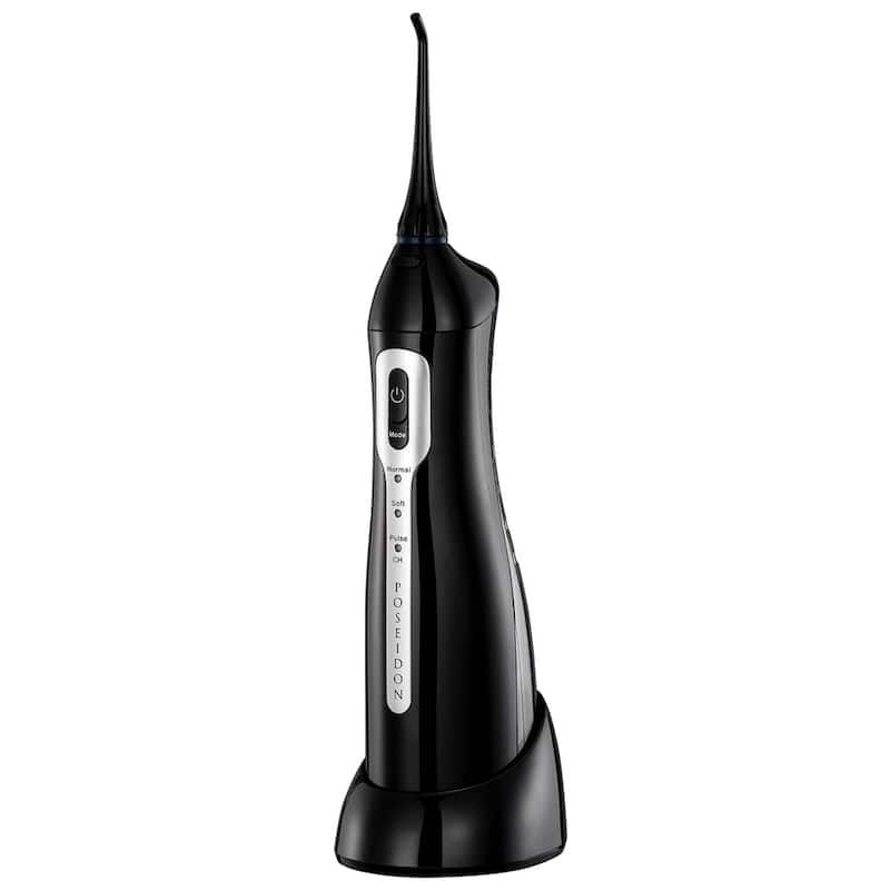 ToiletTree Products Oral Irrigator by Poseidon Inductive Portable and Cordless Water Flosser - Black