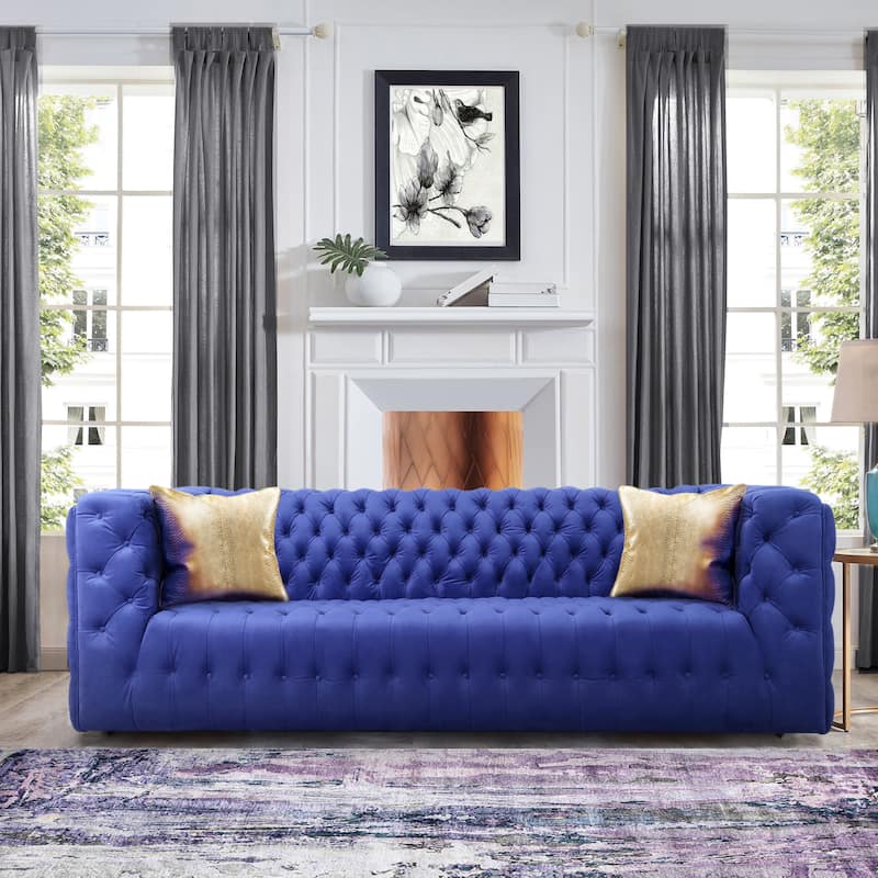 Pasargad Home Vicenza Velvet Tufted Sofa - L89.37"XD36.22"XH30"