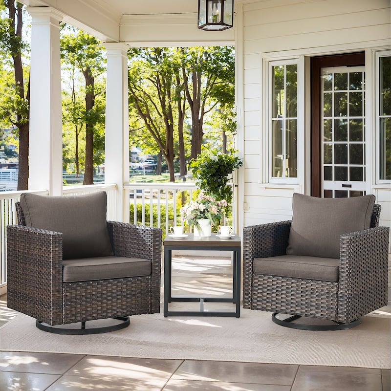 Outdoor Swivel Glider Chairs with Soft Cushion