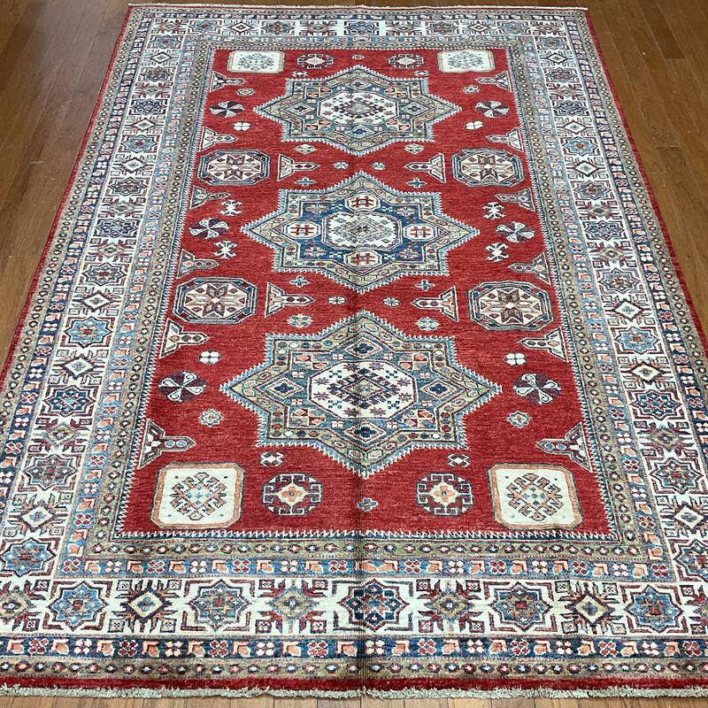 HERAT ORIENTAL Handmade Super Kazak Wool Rug - 5'6" x 8'1"
