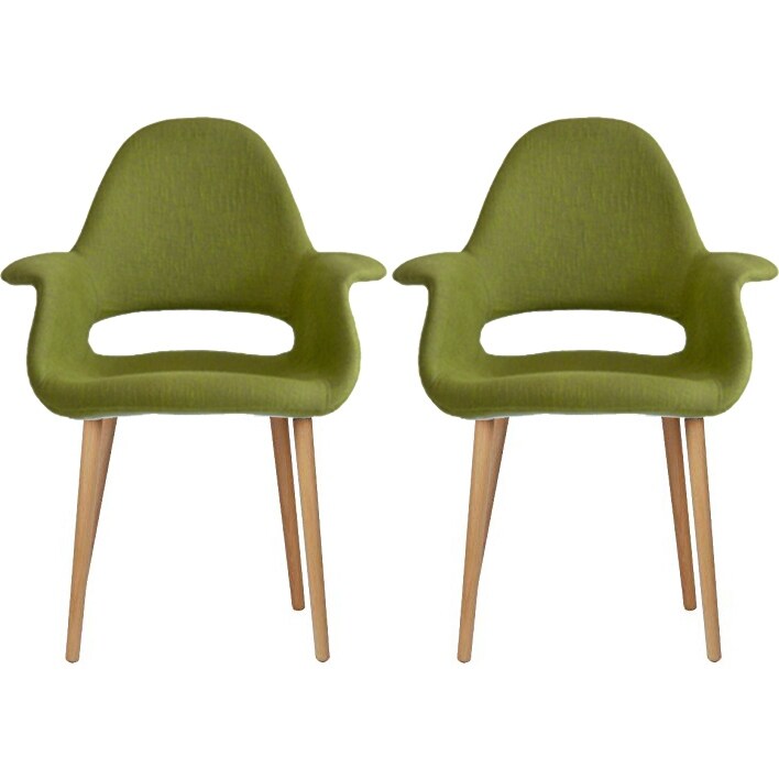 2xhome Fabric Mid Century Modern Accent Chairs Natural Leg In Green Set Of 2 Overstock 12117905