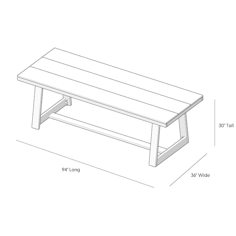 Plank and Beam Classic Solid Wood Conference Dining Table - 94"
