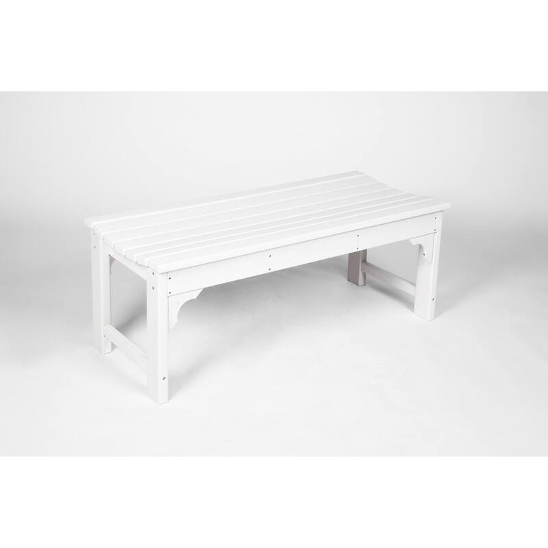 Patio Garden Bench -  Weatherproof Outdoor Seating | Carved Detailing|White
