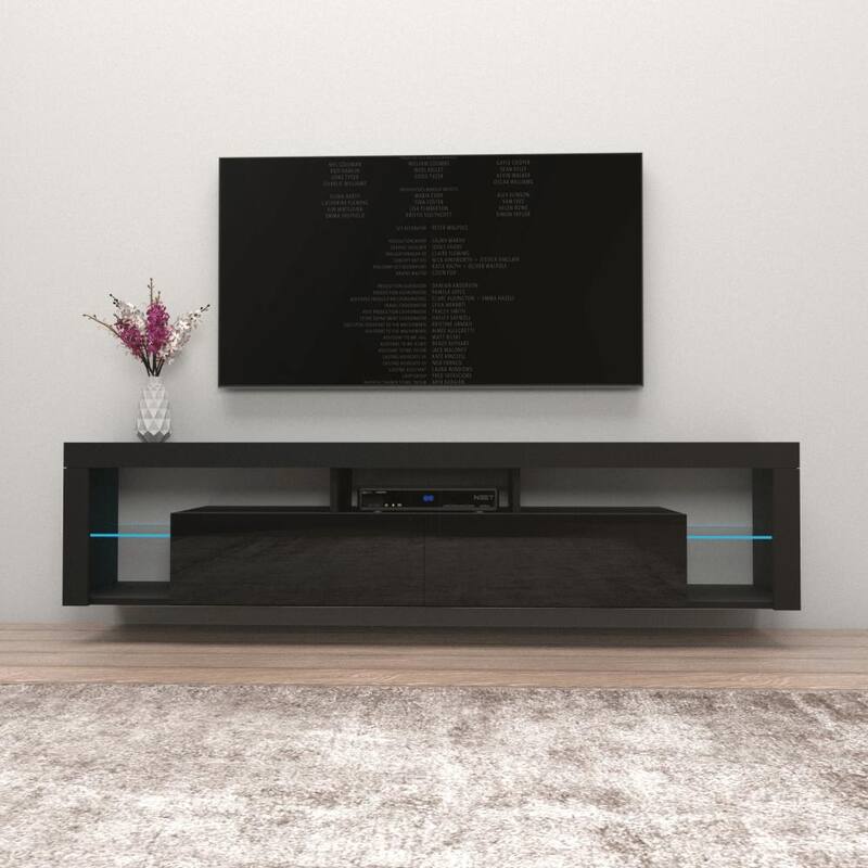 Milano 200 Wall Mounted Floating 79-inch TV Stand - Black