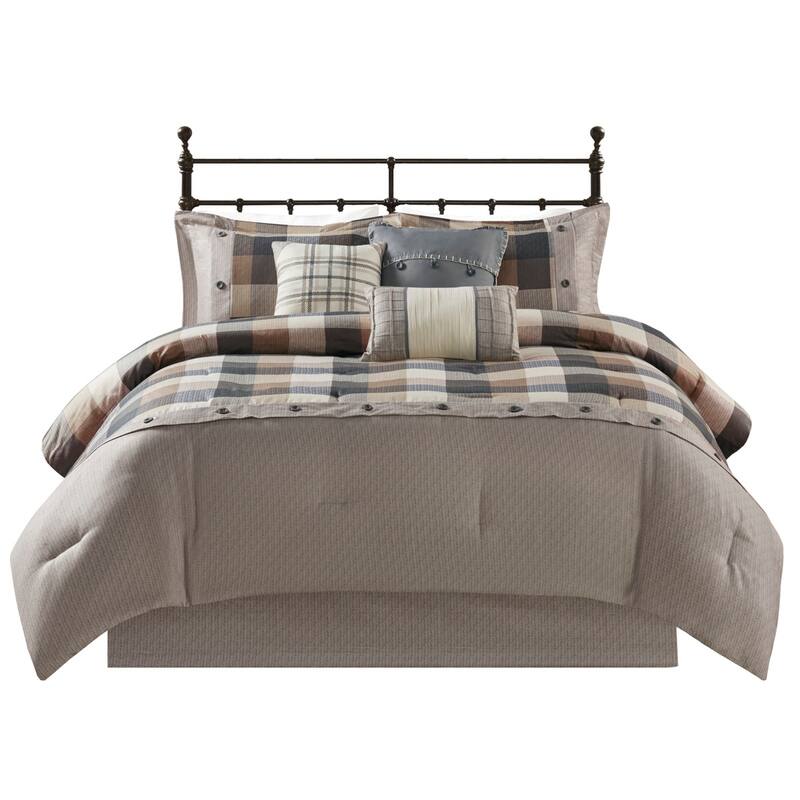 GDF Studio - Ridge 7-Piece Herringbone Comforter Set.