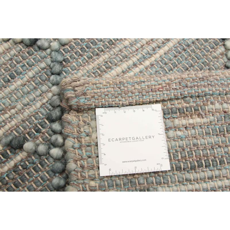 ECARPETGALLERY Braid weave Sienna Teal Wool Rug - 5'2 x 7'7