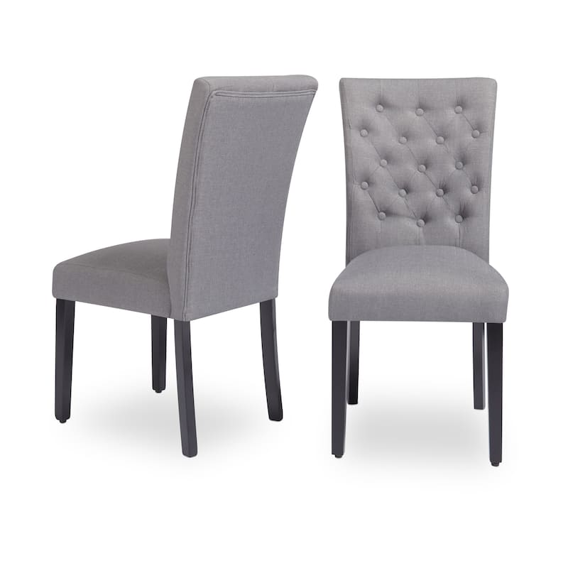 Monsoon Sopri Upholstered Armless Parson Dining Chairs (Set of 2) - Grey