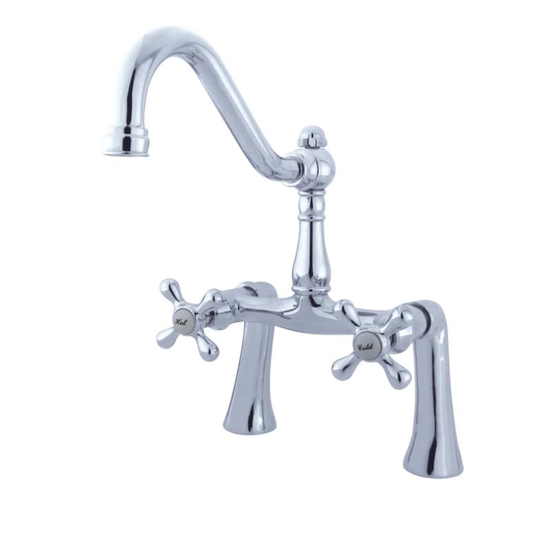 Kingston Brass Restoration 7 in. Center Deck Mount Clawfoot Tub Faucet