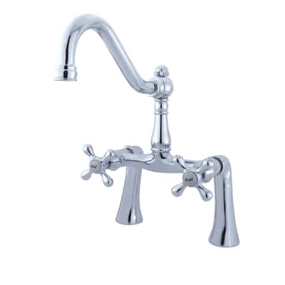 Kingston Brass Restoration 7 in. Center Deck Mount Clawfoot Tub Faucet