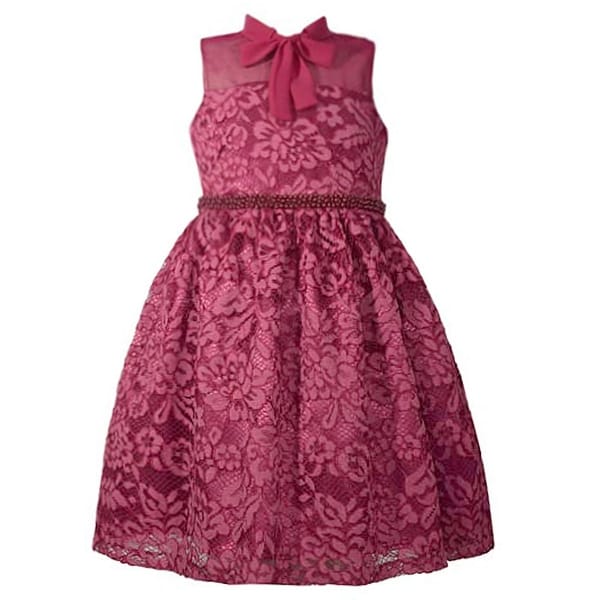 Shop Bonnie Jean Girls Burgundy Lace Ribbon Accent Christmas Dress